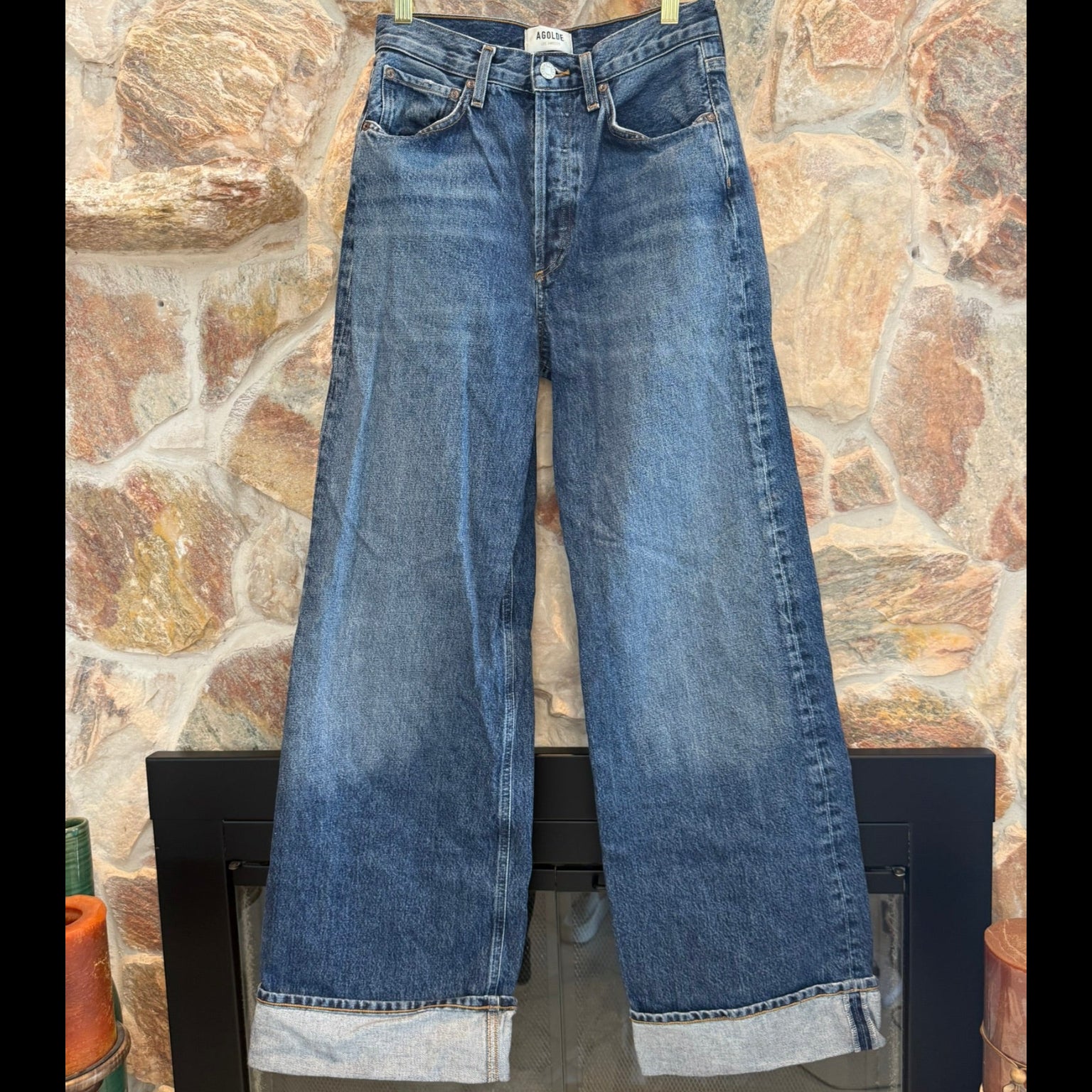 Agolde Dame High Rise Wide Leg Jeans Size 25