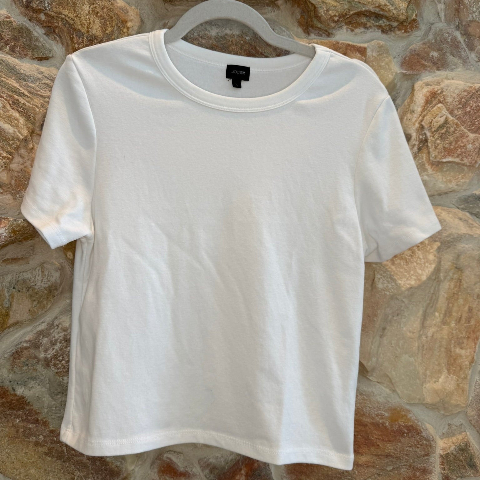 Joe's Jeans White Cotton Crew Neck T-Shirt Size Large