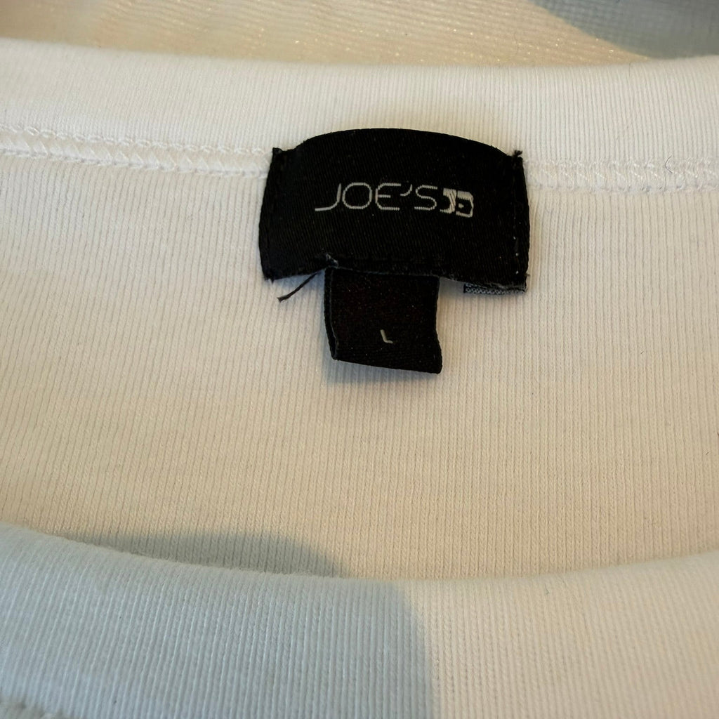 Joe's Jeans White Cotton Crew Neck T-Shirt Size Large