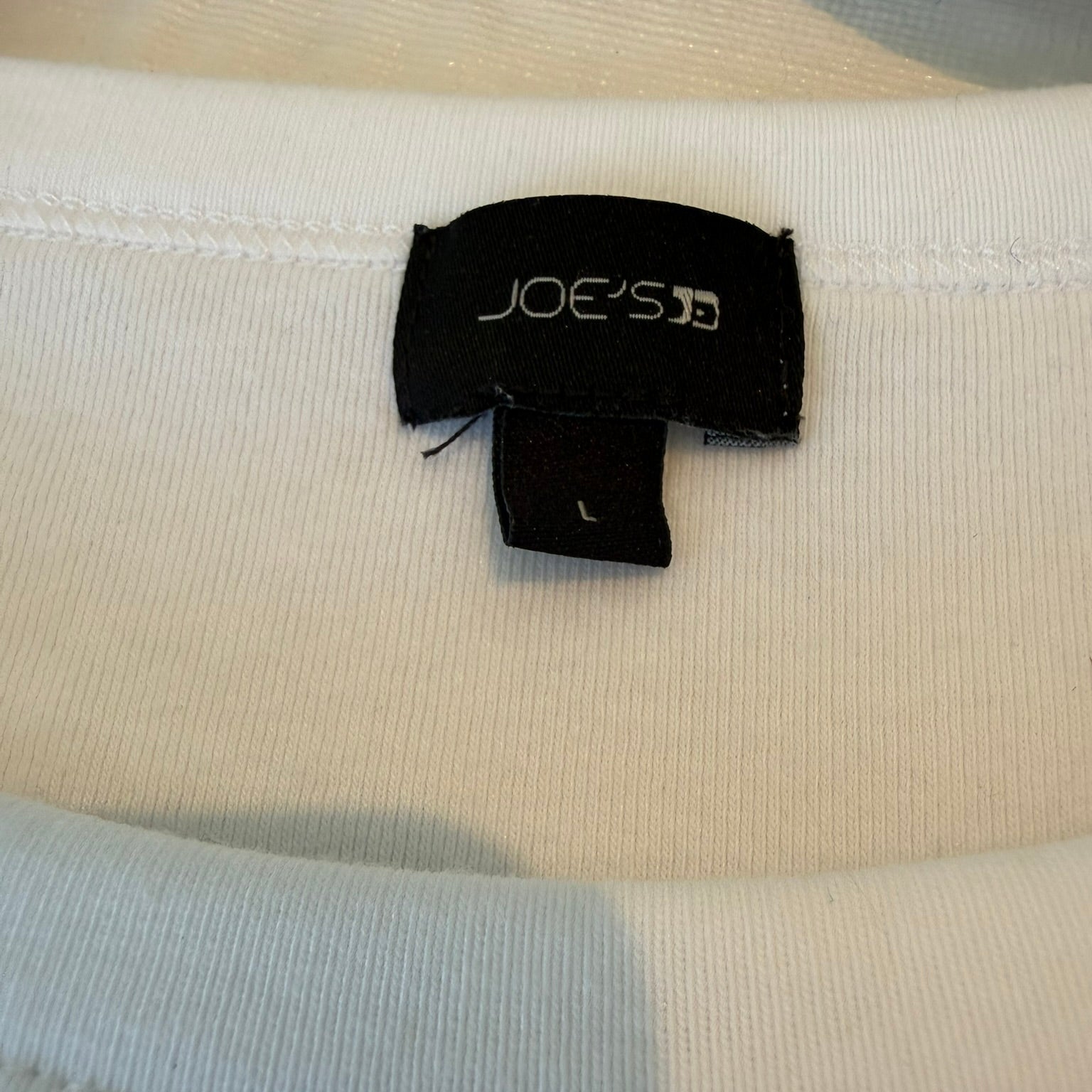 Joe's Jeans White Cotton Crew Neck T-Shirt Size Large