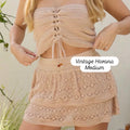 Vintage Havana Honey Beige Tube Top + Skirt 2-Piece Set Size Medium