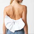 Olivaceous White Bow-Back Strapless Top Size Medium