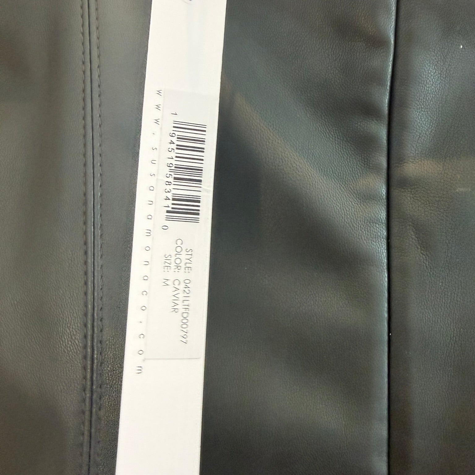 SUSANA MONACO Faux Leather Sheath Dress Black/Green (Caviar) Size Medium