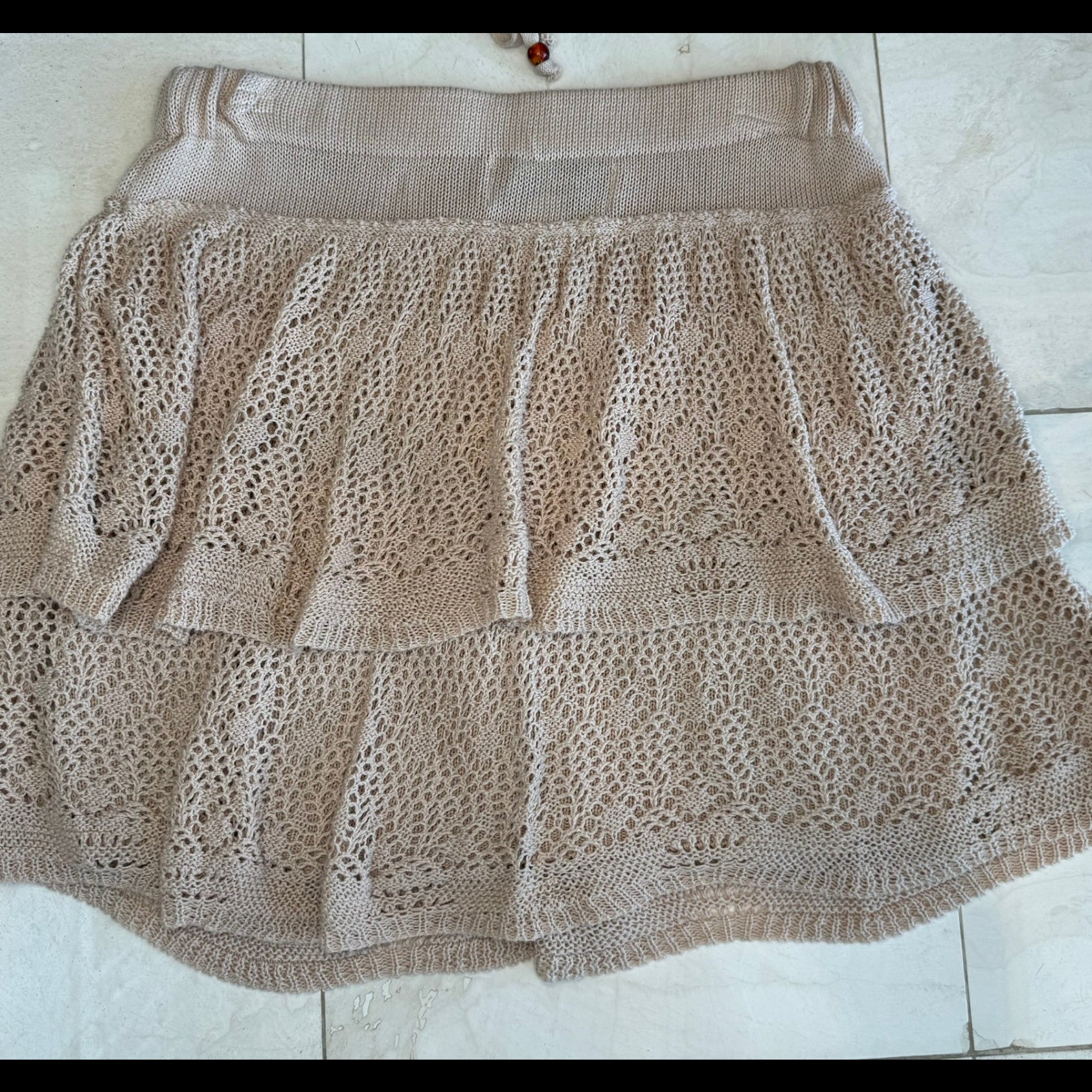 Vintage Havana Honey Beige Tube Top + Skirt 2-Piece Set Size Medium