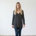 Faithfull The Brand Neroli Striped Mini Tunic Dress Navy White Size Small