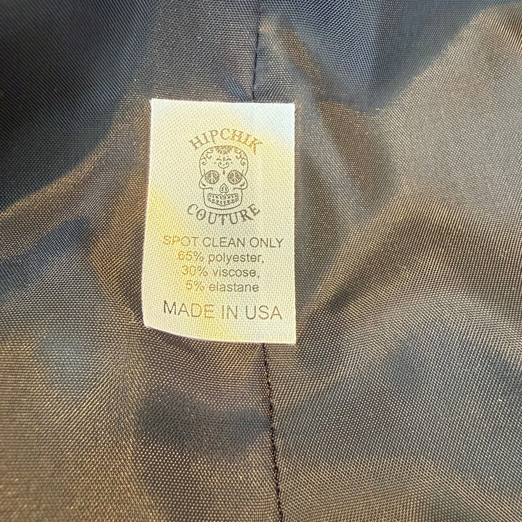 Hipchik Couture Black Blazer with Glittery Daisy Floral Patches Size Medium