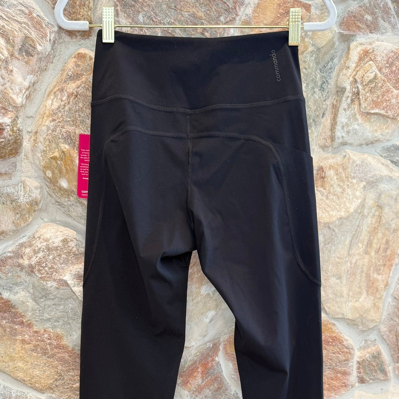 COMMANDO FAST TRACK Leggings with SIDE POCKET, BLACK, Small