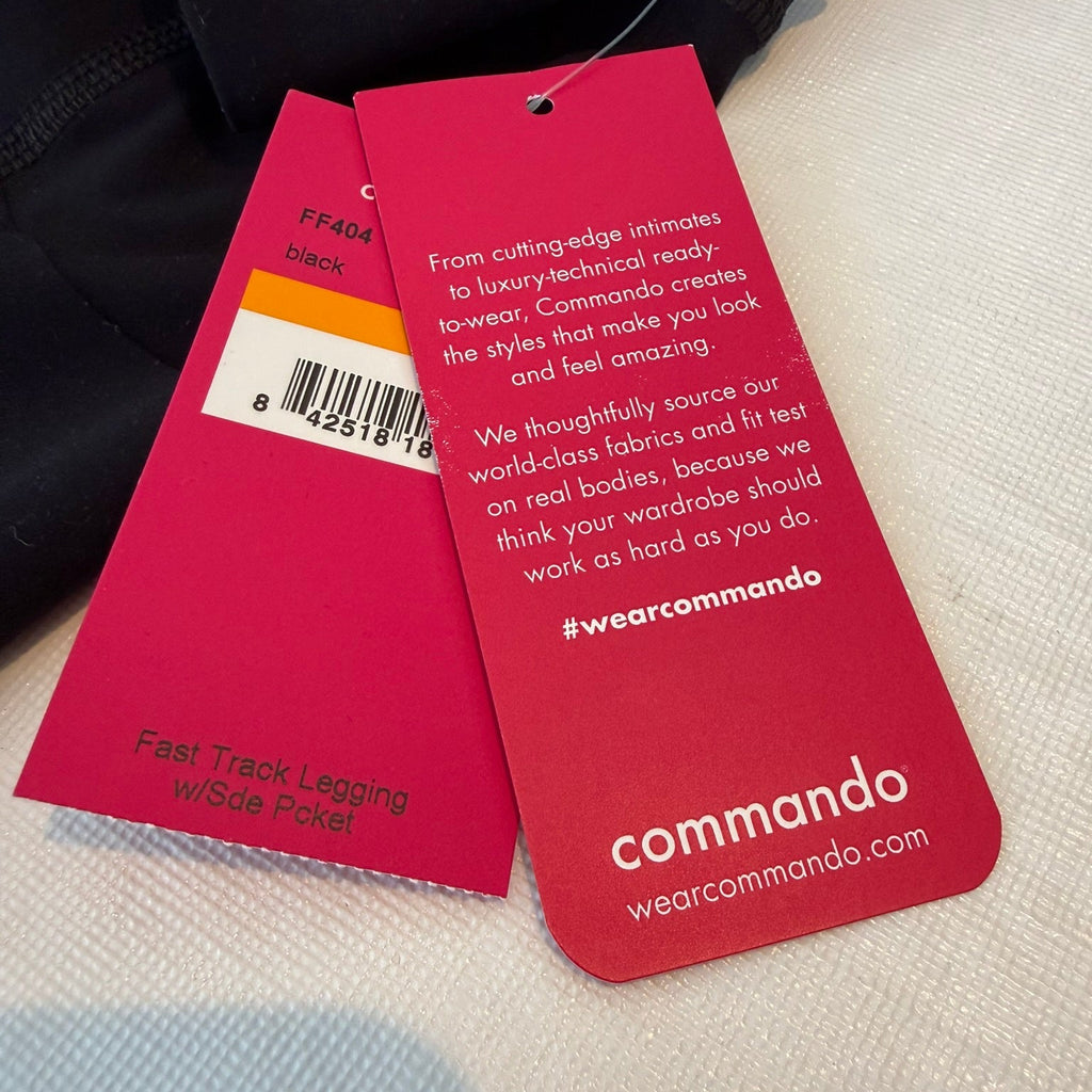 COMMANDO FAST TRACK Leggings with SIDE POCKET, BLACK, Small