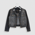 Millou Distressed Black Denim Jacket