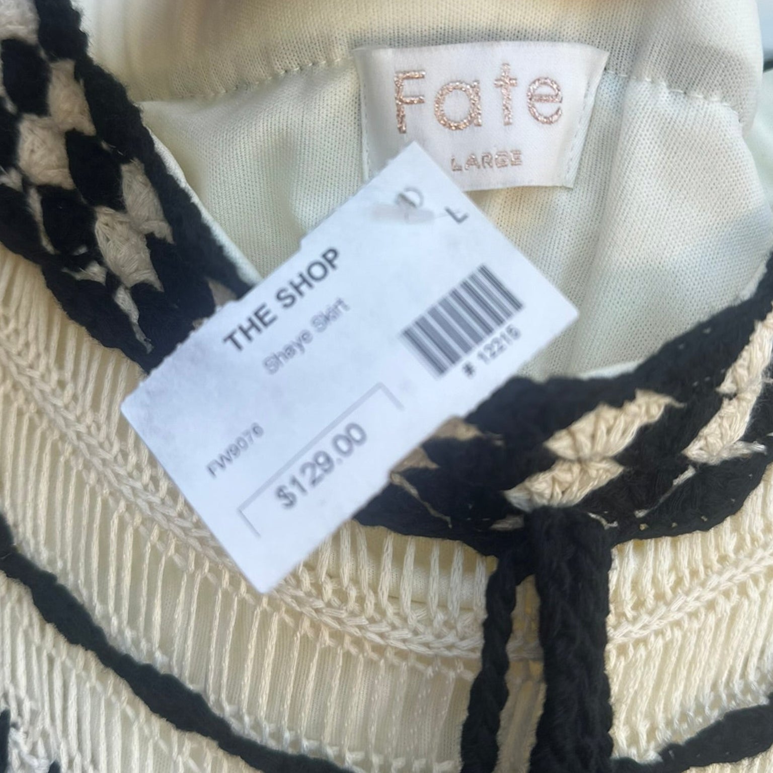 Fate Shaye Crochet Tiered Midi Skirt Size Large