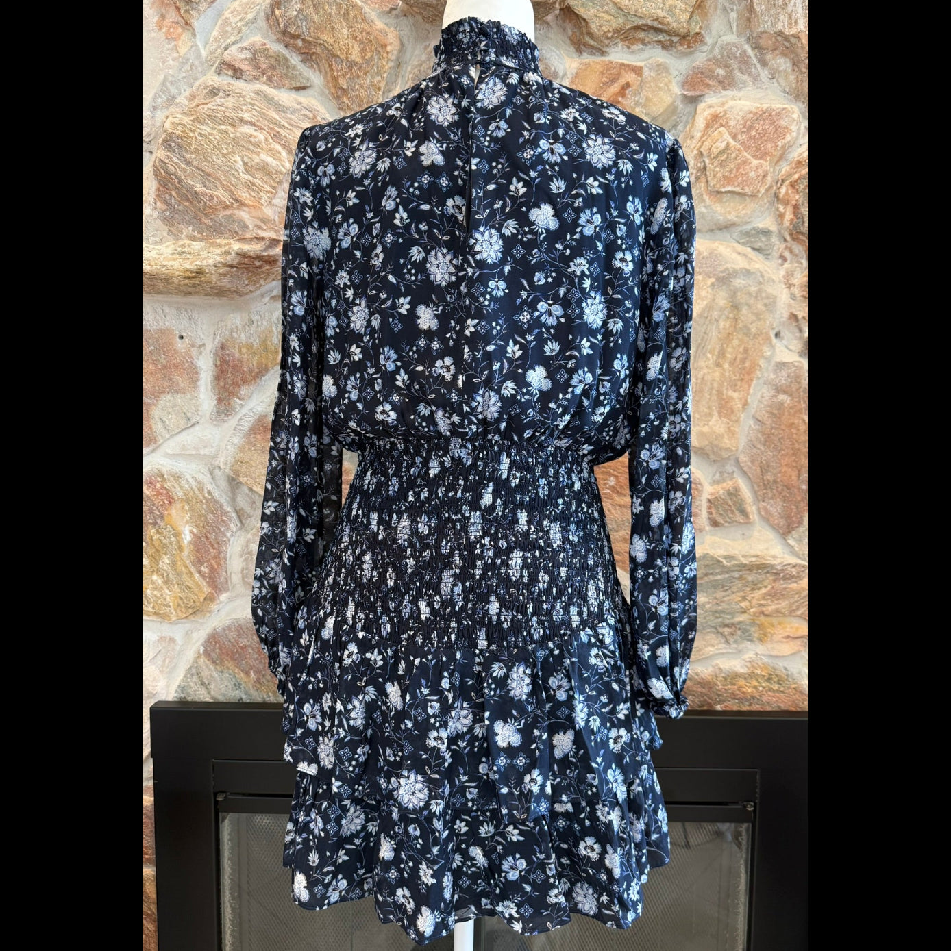 Intermix Floral Silk Smocked Waist Dress Size 8