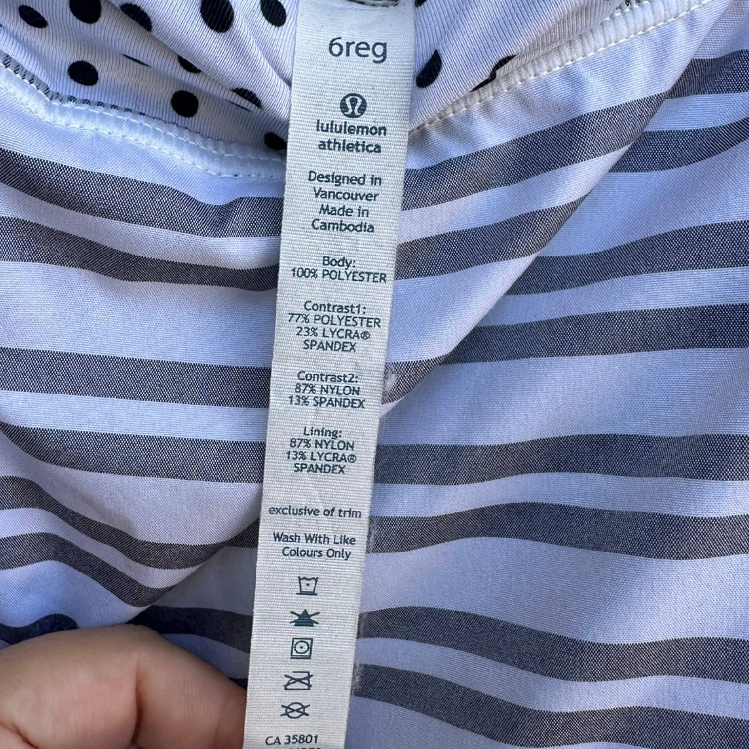 Lululemon Striped Performance Pleated Skort Size 6