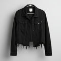 Hidden Denim Raw Hem Black Jacket Size Large