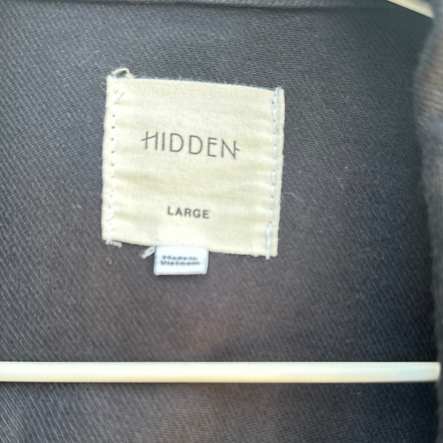 Hidden Denim Raw Hem Black Jacket Size Large
