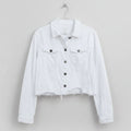 Hidden White Denim Raw Hem Jacket Size Medium