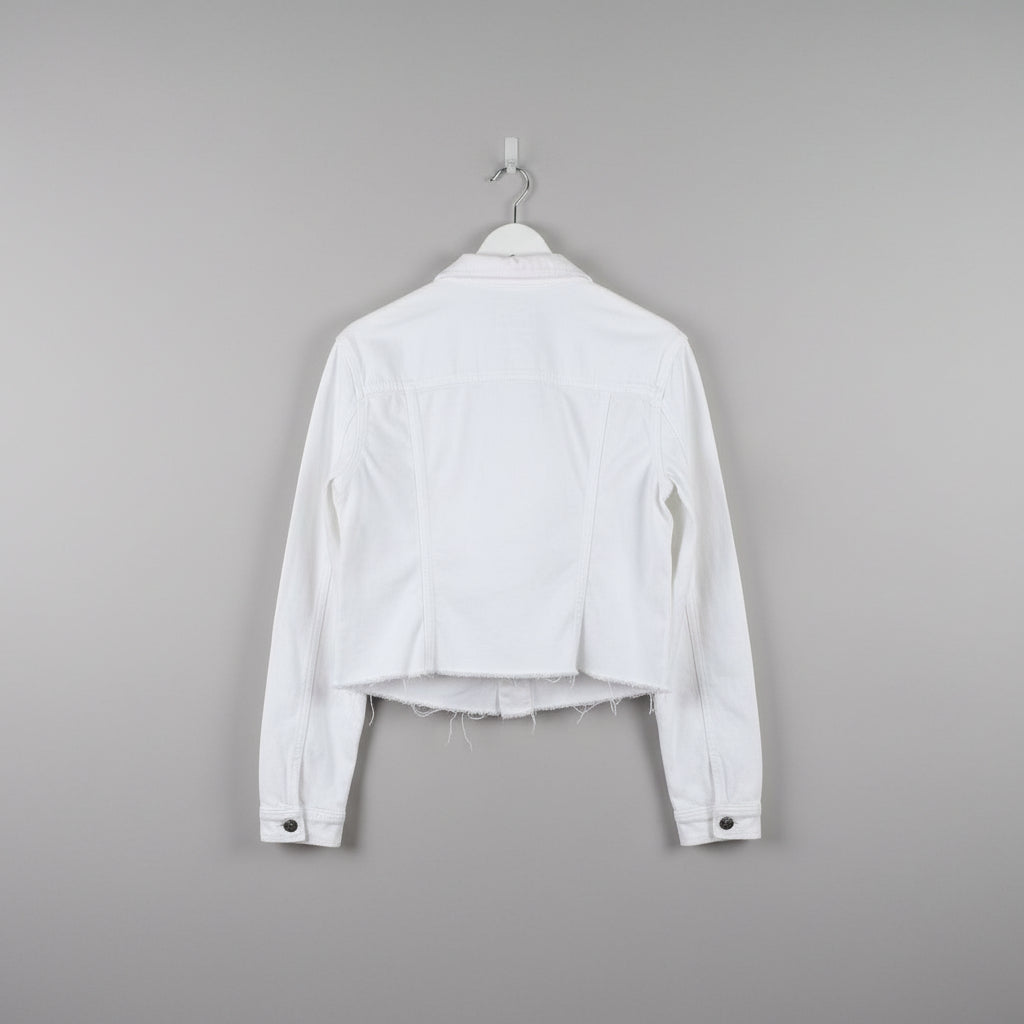 Hidden White Denim Raw Hem Jacket Size Medium
