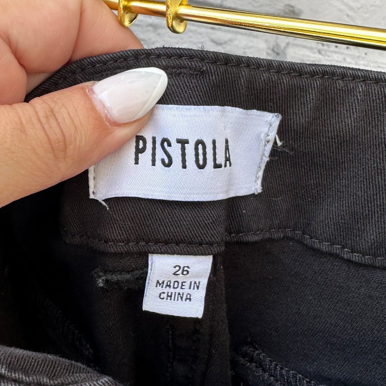 Pistola Black Denim Patch Pocket Shorts Size 26