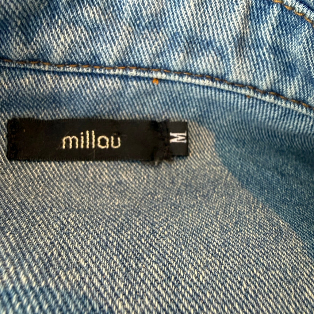 Millau Distressed Light Wash Denim Vest Size Medium