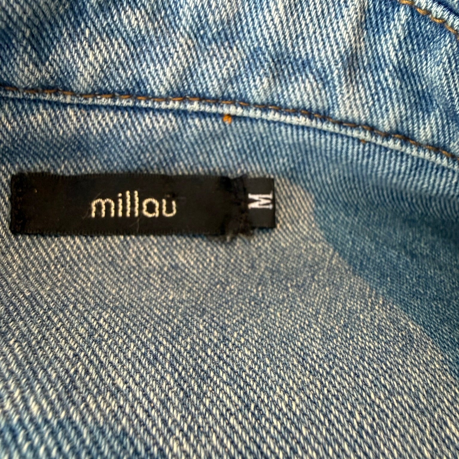 Millau Distressed Light Wash Denim Vest Size Medium