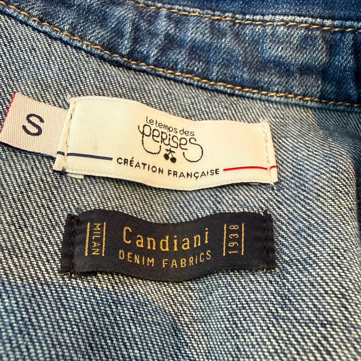 Le Temps des  Cerises Denim Jacket Size Small