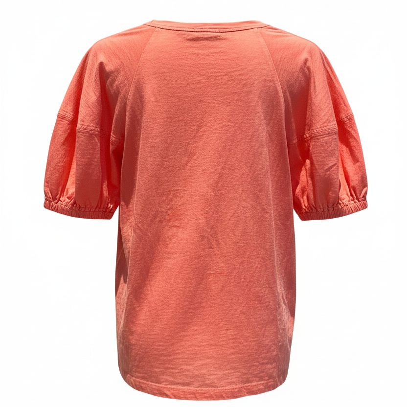 A.L.C. Coral Puff Sleeve Cotton Top Size Medium