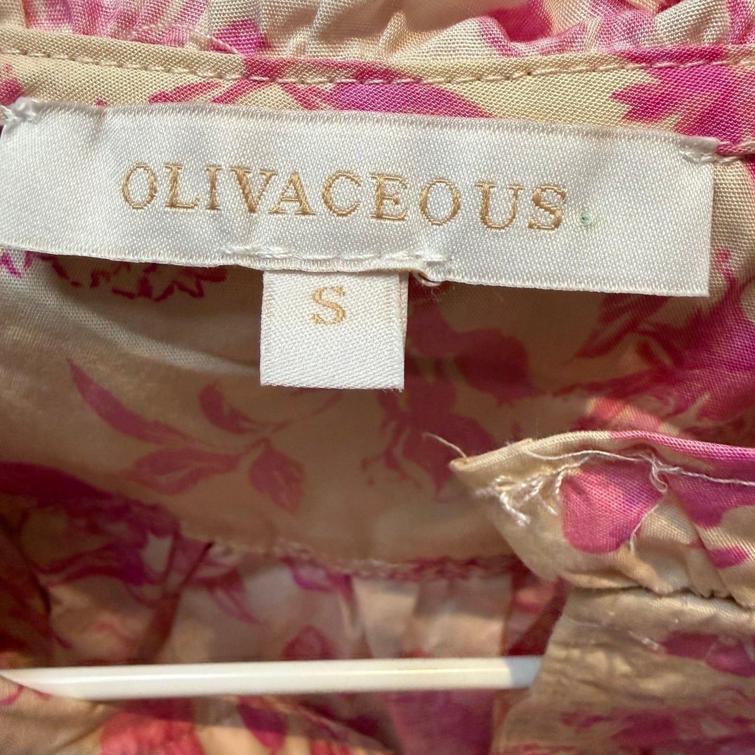 Olivaceous Pink Floral Ruffled Blouse