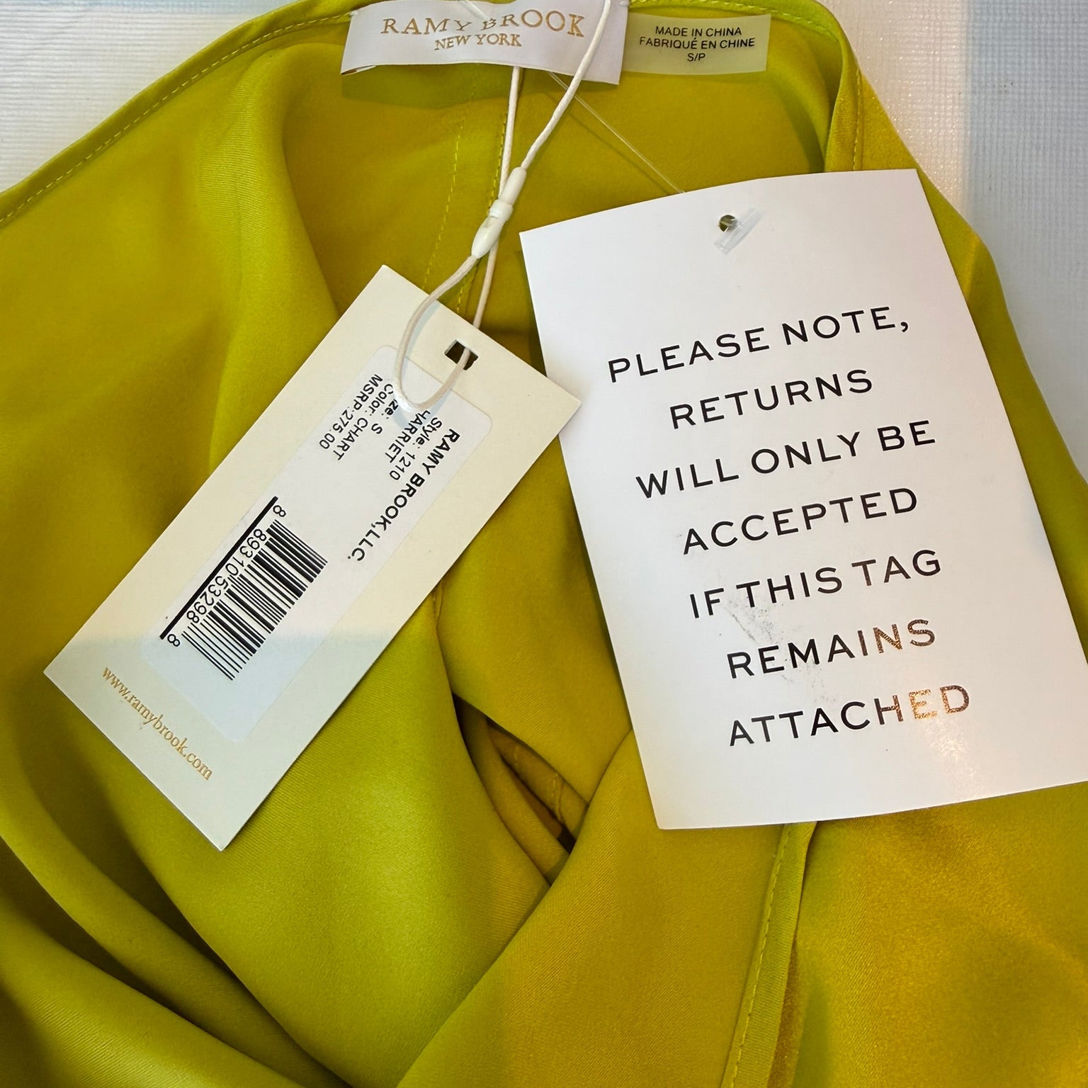 Ramy Brook Classic Harriet Multi Way Halter Top in Lime Green Size S NWT!