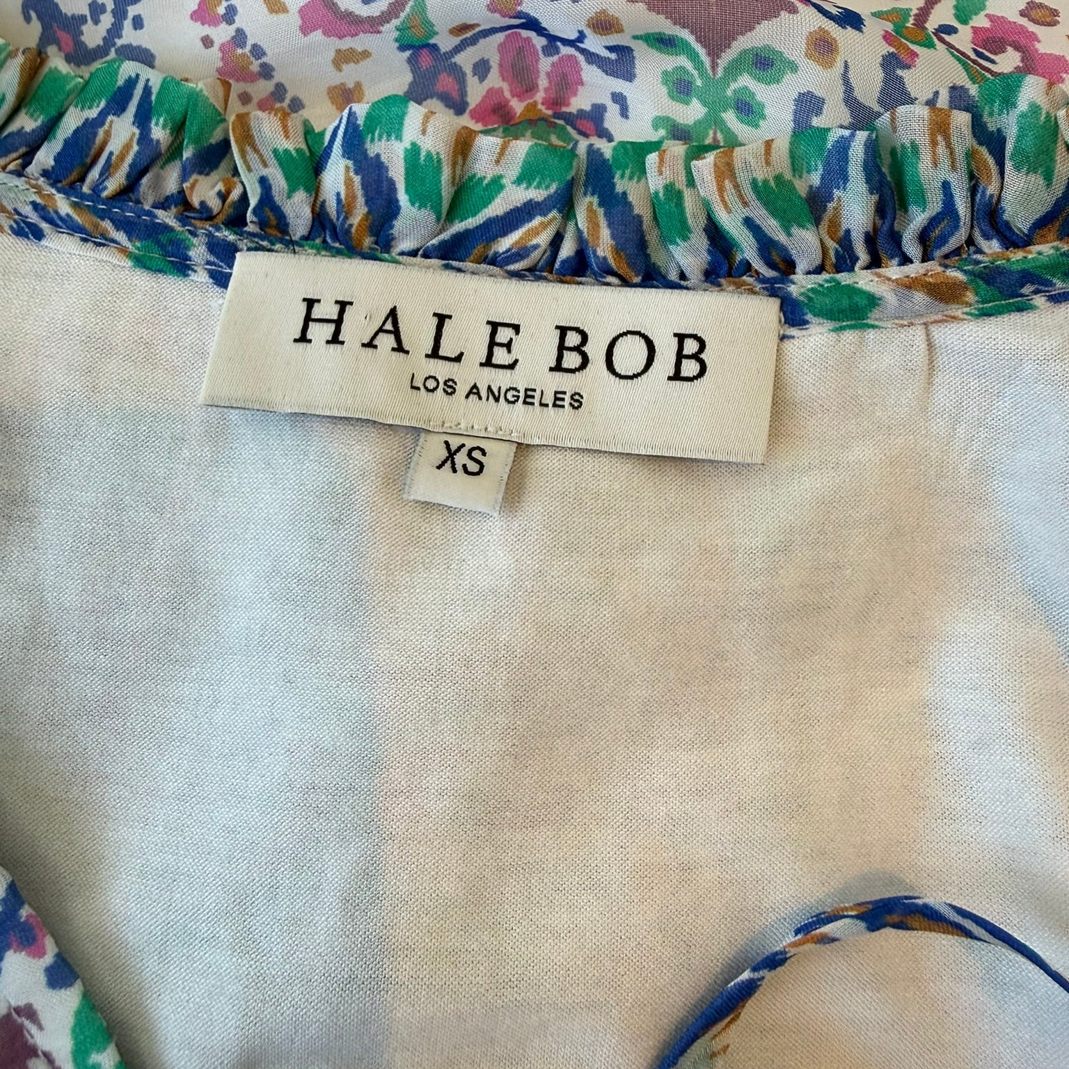 Hale Bob Bohemian Print Lace-Up Blouse Size XS