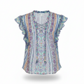 Hale Bob Bohemian Print Lace-Up Blouse Size XS