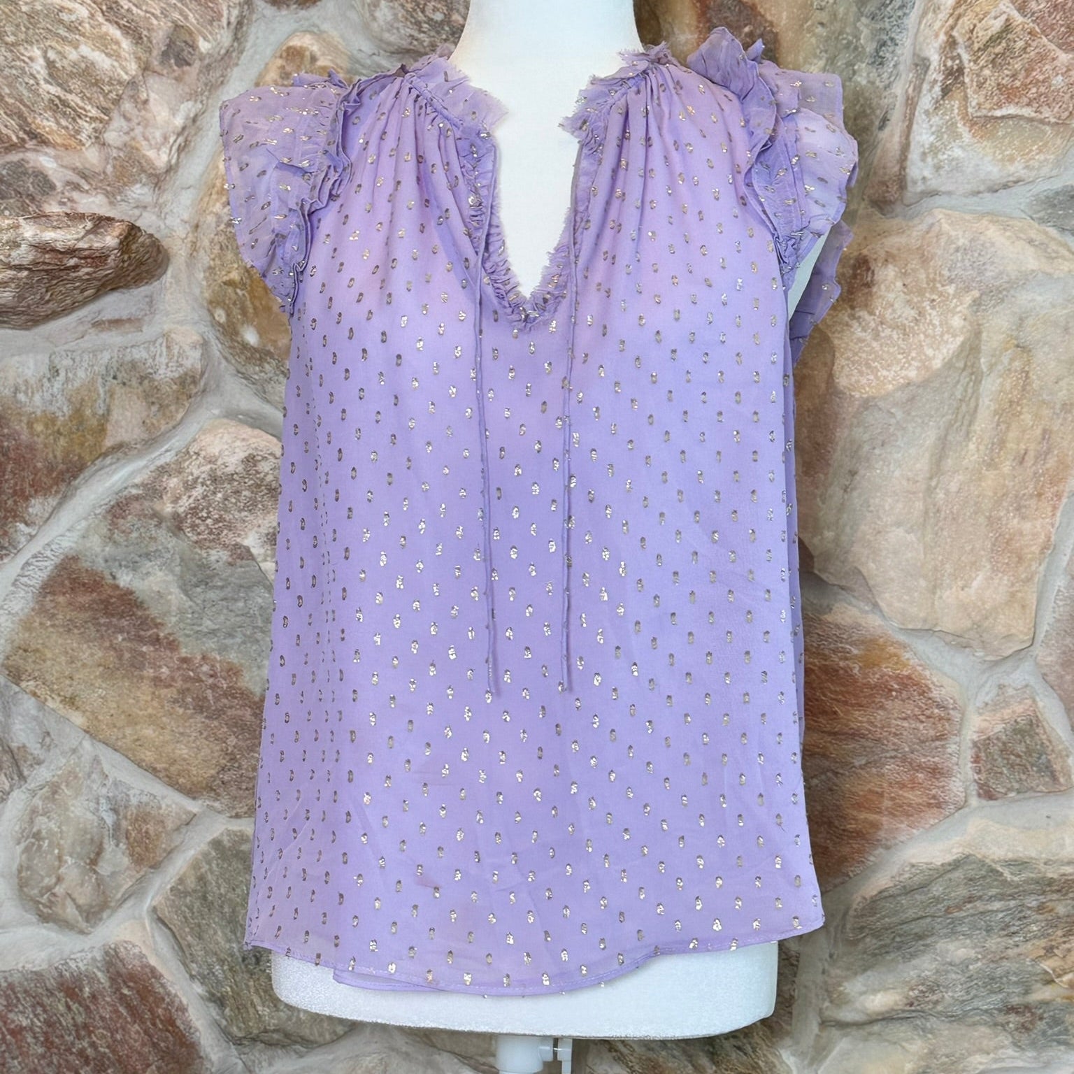 Generation Love Silk Blend Ruffle Top Size Small