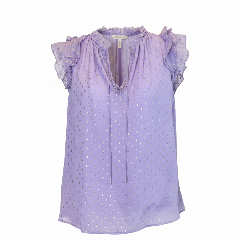 Generation Love Silk Blend Ruffle Top Size Small