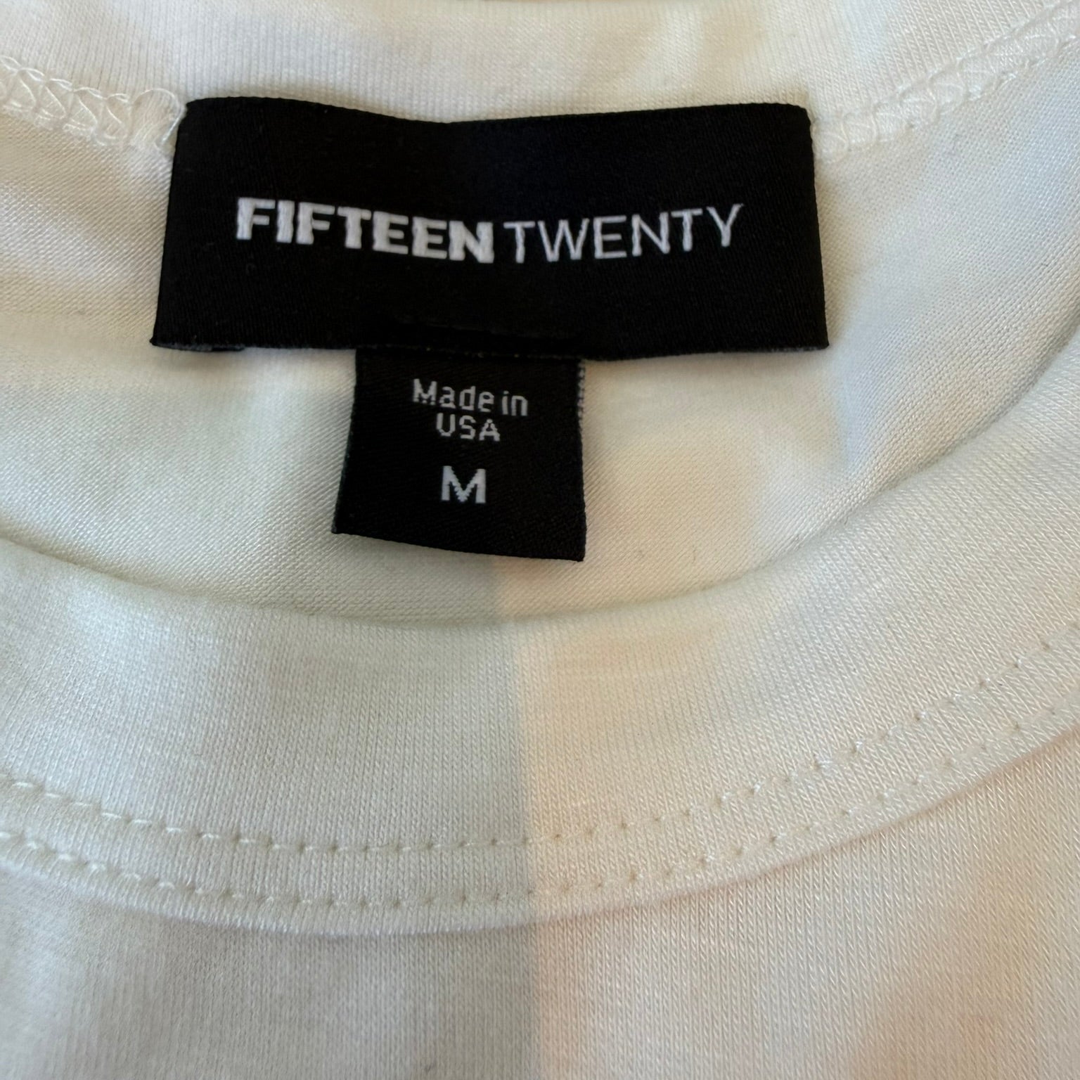Fifteen Twenty Ruched Sleeve Cream Top Size Medium