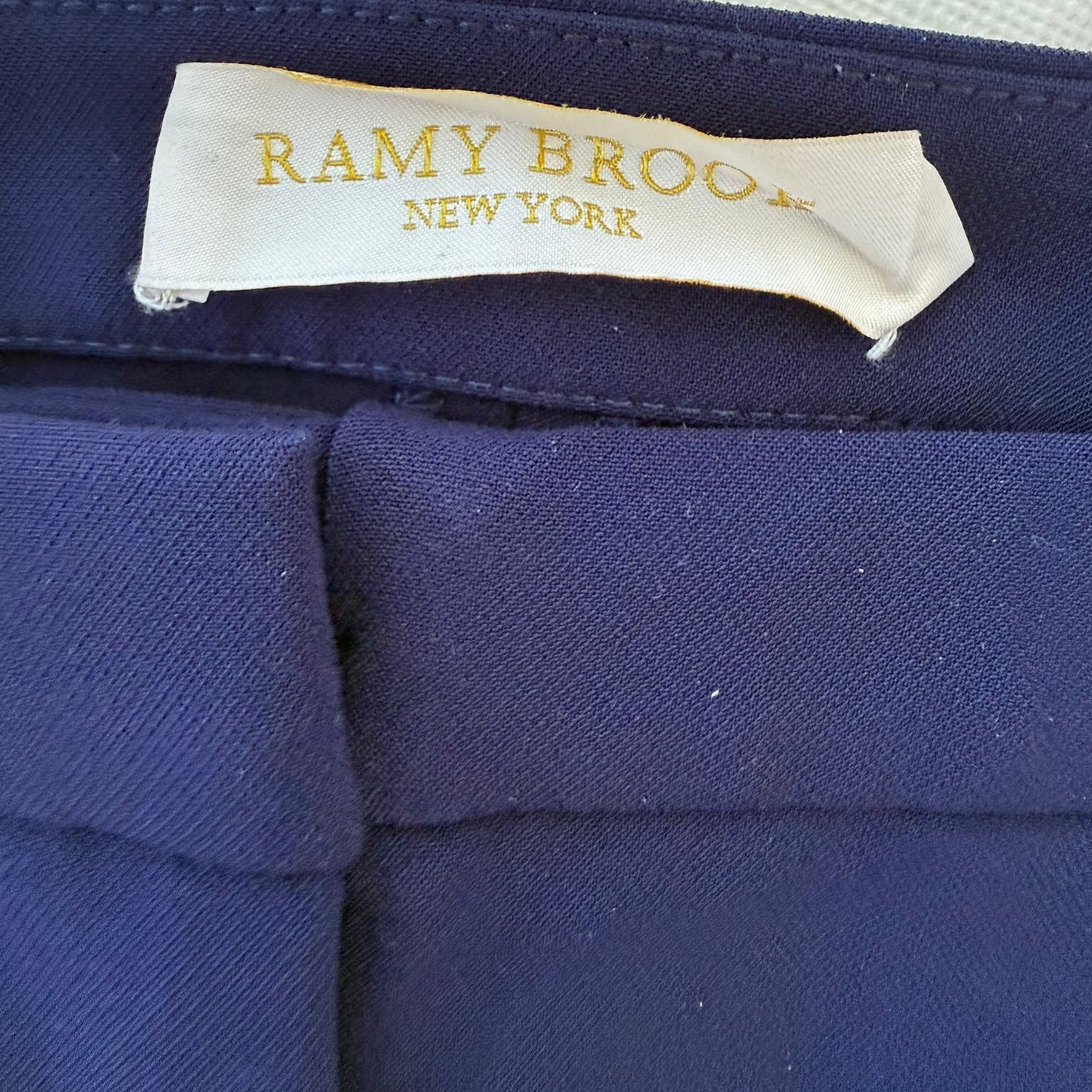 Ramy Brook Navy Zip-Pocket Slim Trouser Size 6