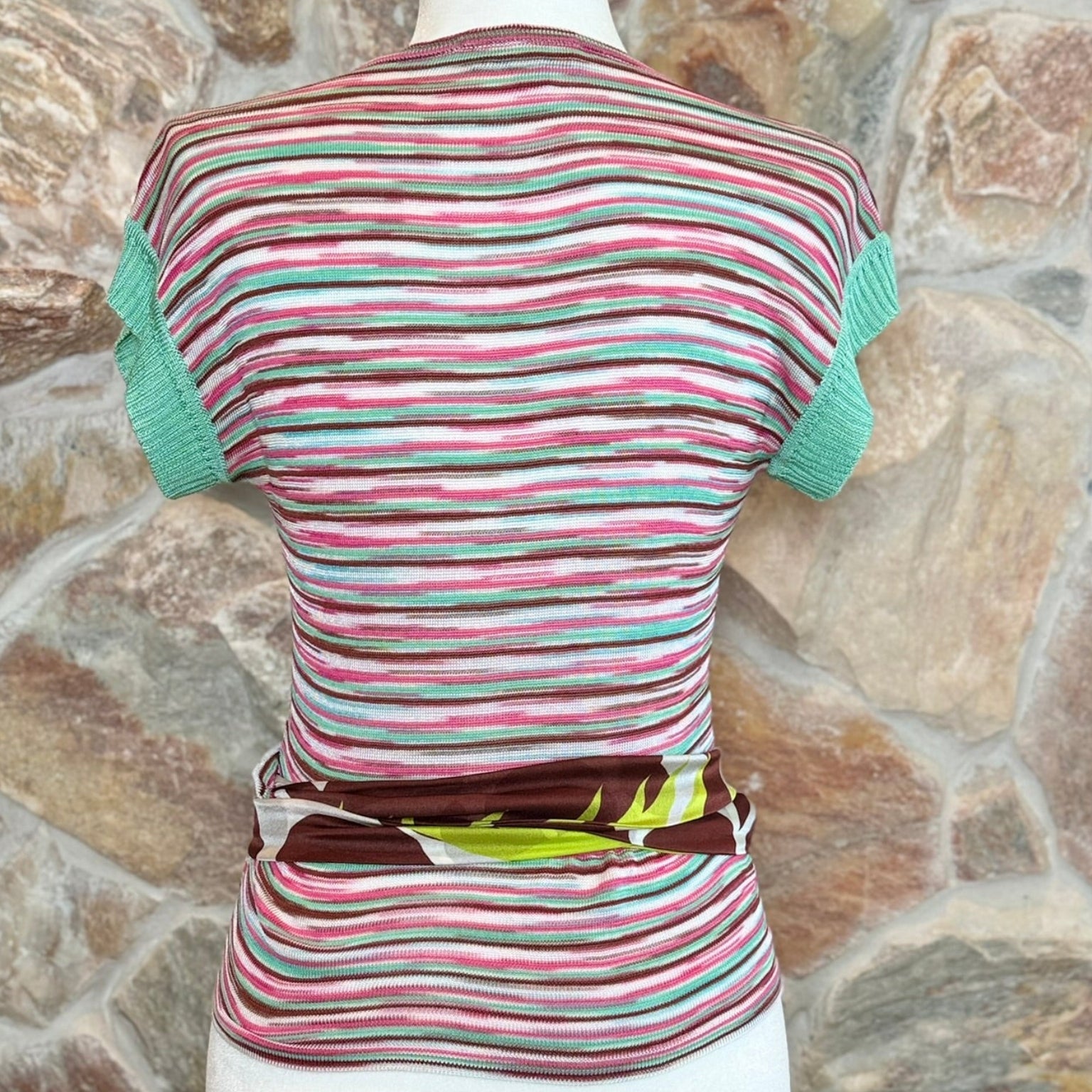 M Missoni Striped Knit Wrap Top Size 6