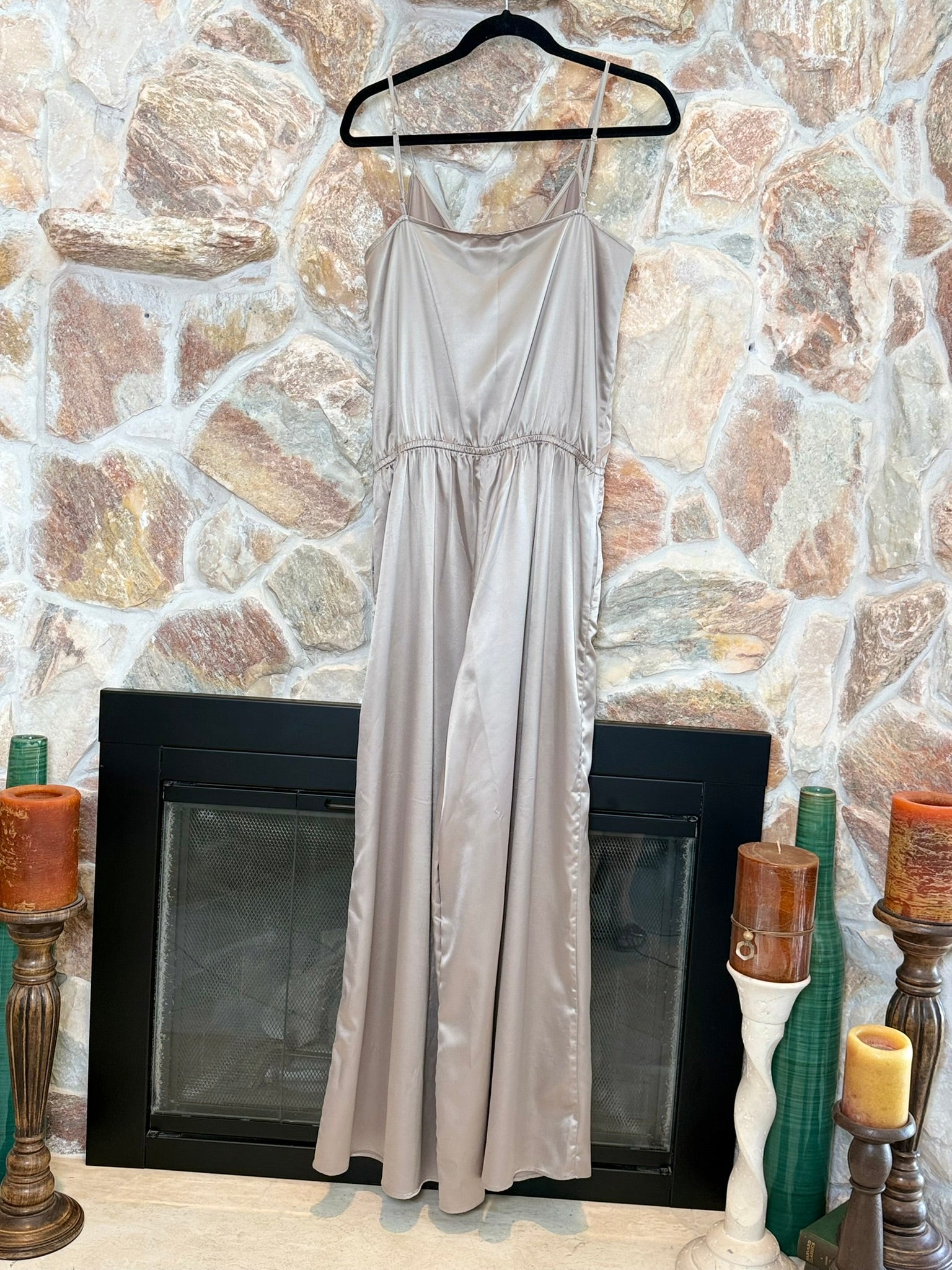 Generation Love Satin Faux Wrap Jumpsuit