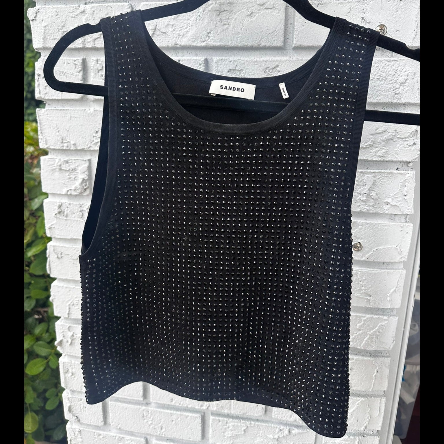 Sandro Paris Studded Black Tank Size Small