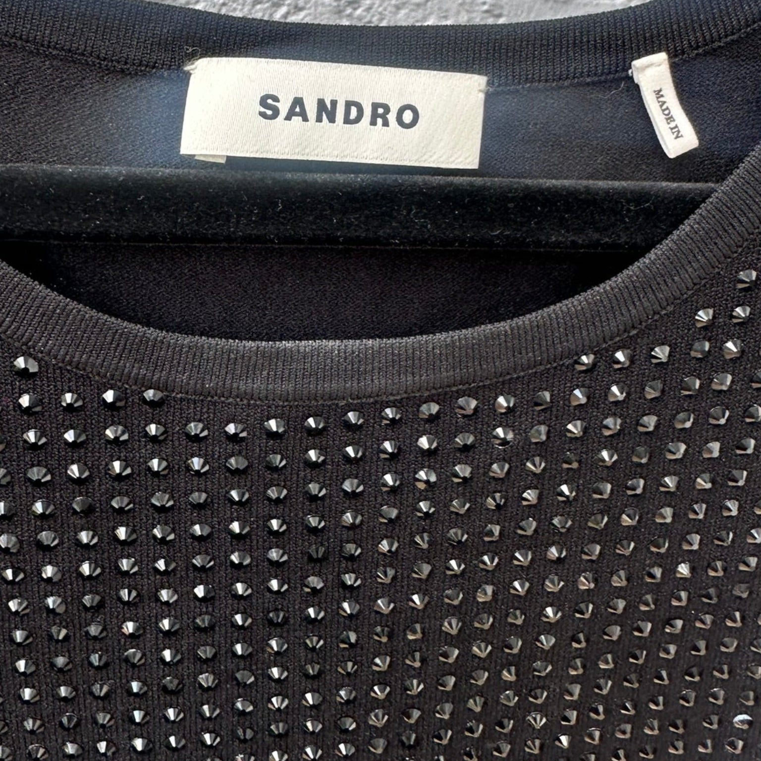 Sandro Paris Studded Black Tank Size Small