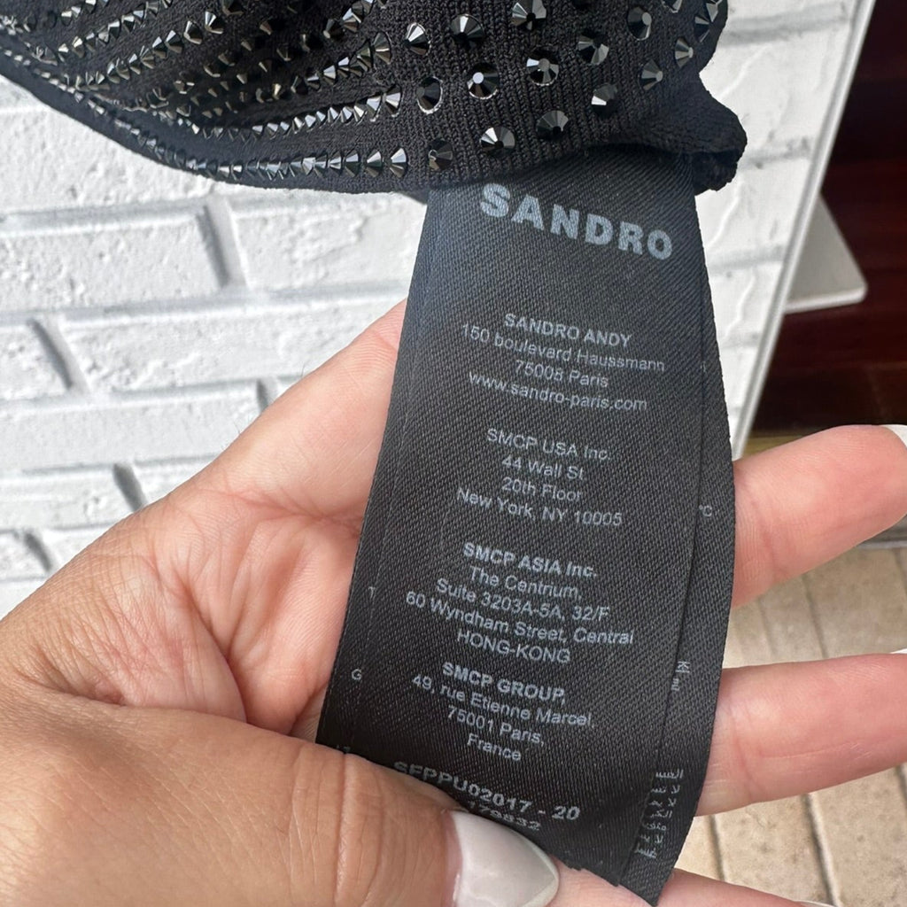 Sandro Paris Studded Black Tank Size Small