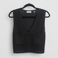 Sandro Black Pointelle Knit Vest Size Small