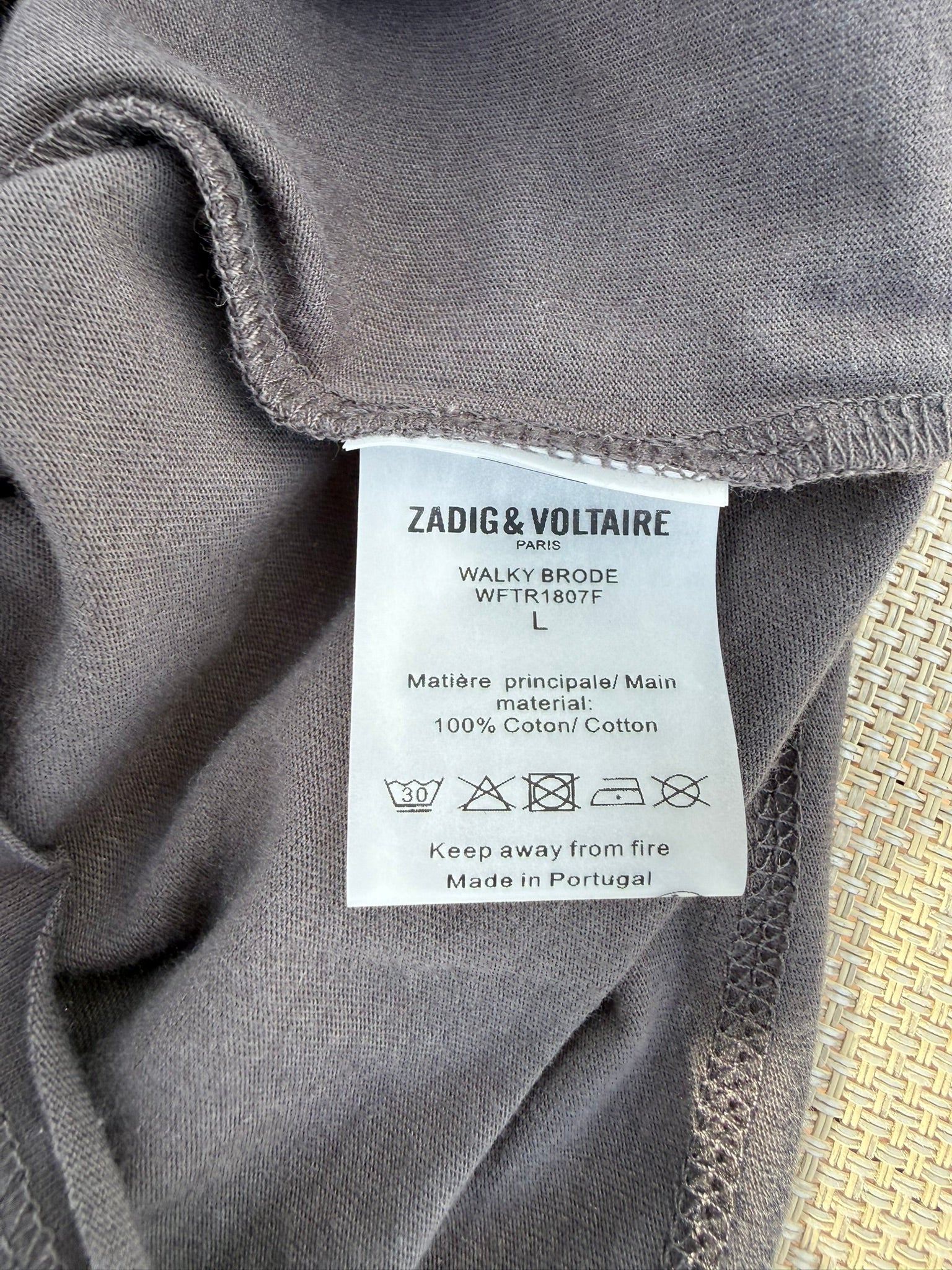 Zadig & Voltaire Rhinestone Graphic T-Shirt Size Large