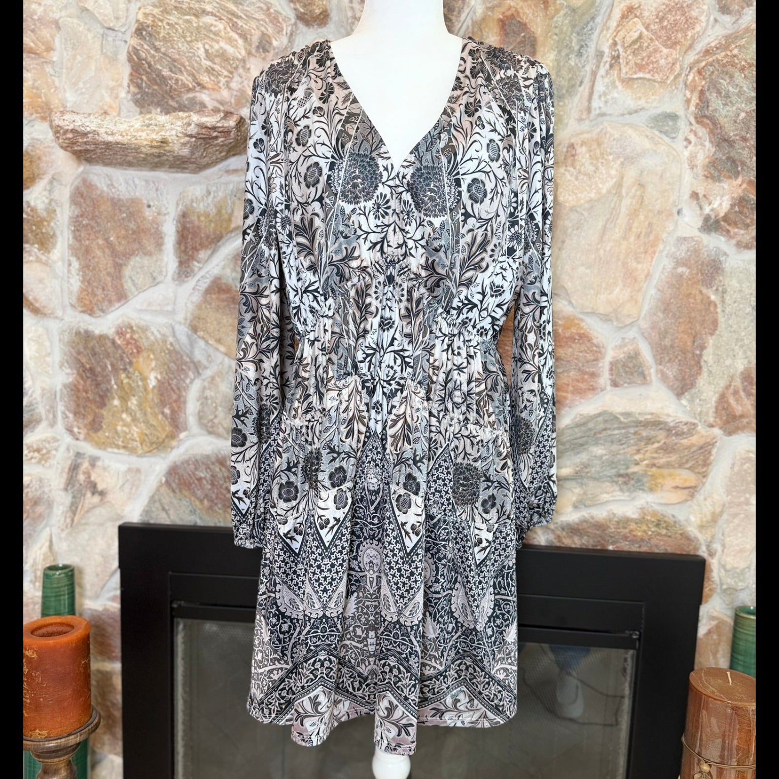 Hale Bob Floral Print Dress Size Large