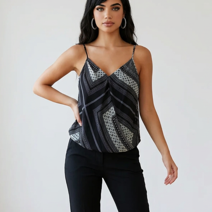 Rory Becca Printed Wrap Cami Size Medium