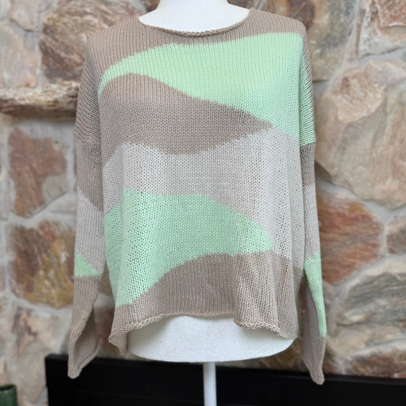 Wooden Ships Oasis Cotton Crew Sweater-Mojito Size S/M