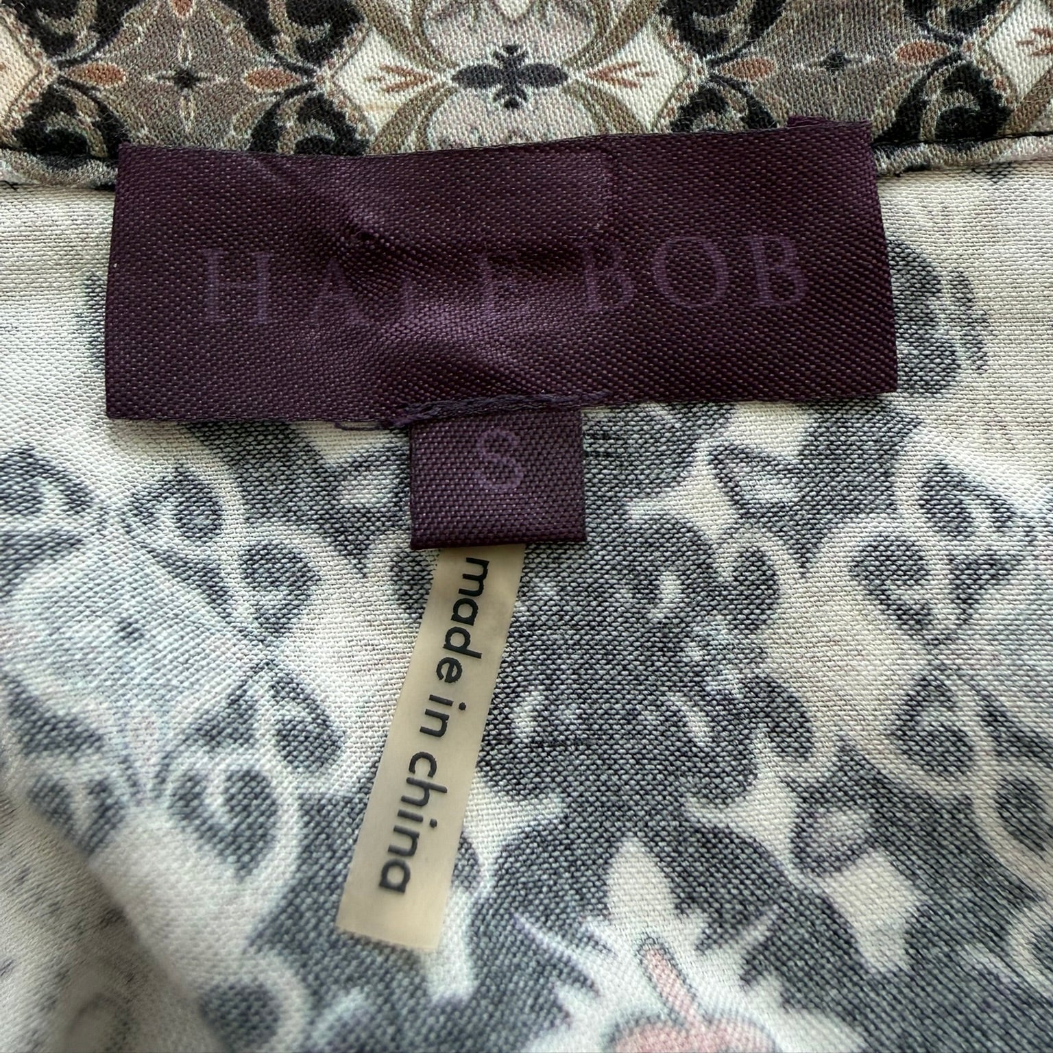 Hale Bob Mixed Print Silk Velvet Blouse Size Small