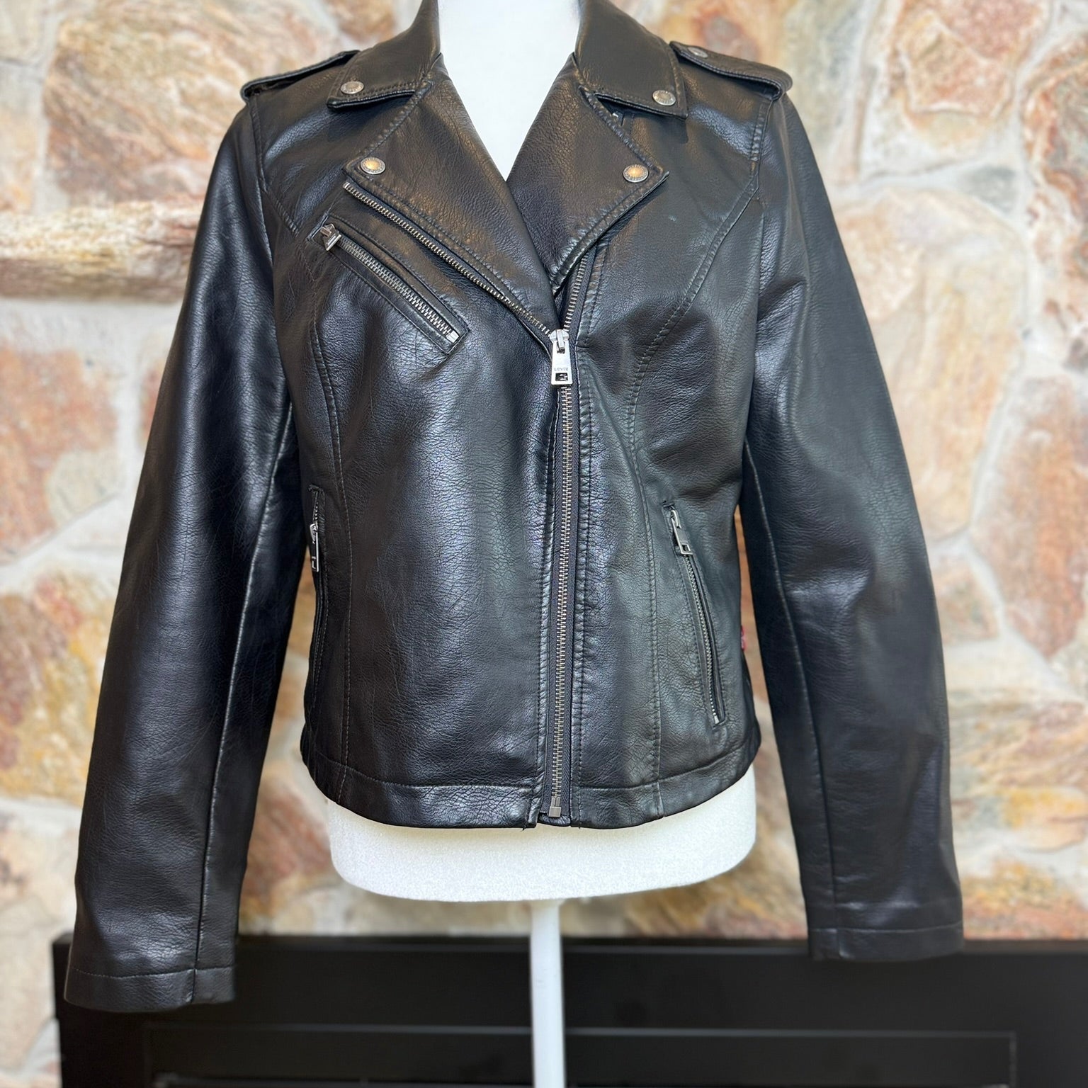 Levi's Faux Leather Moto Jacket Size Medium