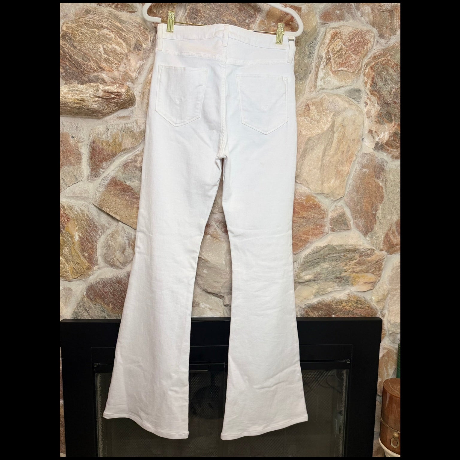 Hudson Holly High Rise White Flare Jeans Size 28