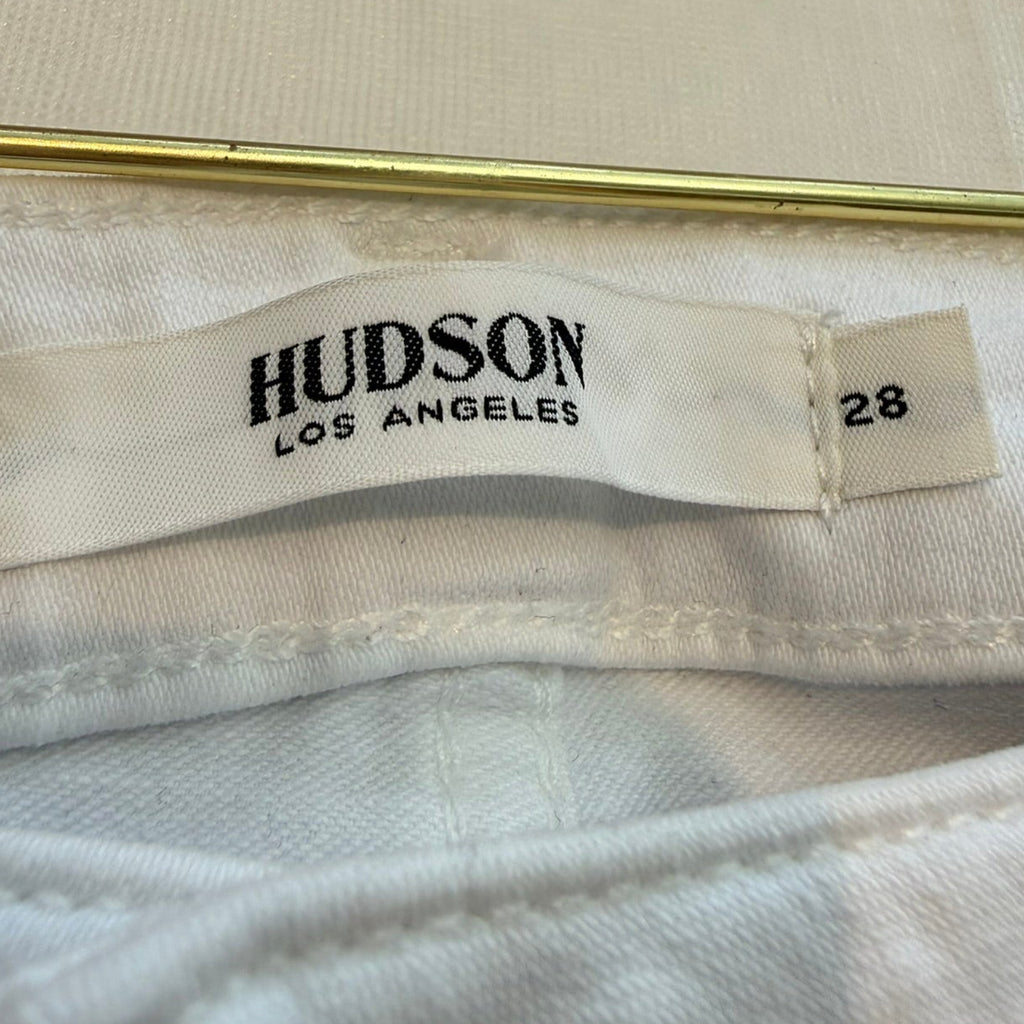 Hudson Holly High Rise White Flare Jeans Size 28