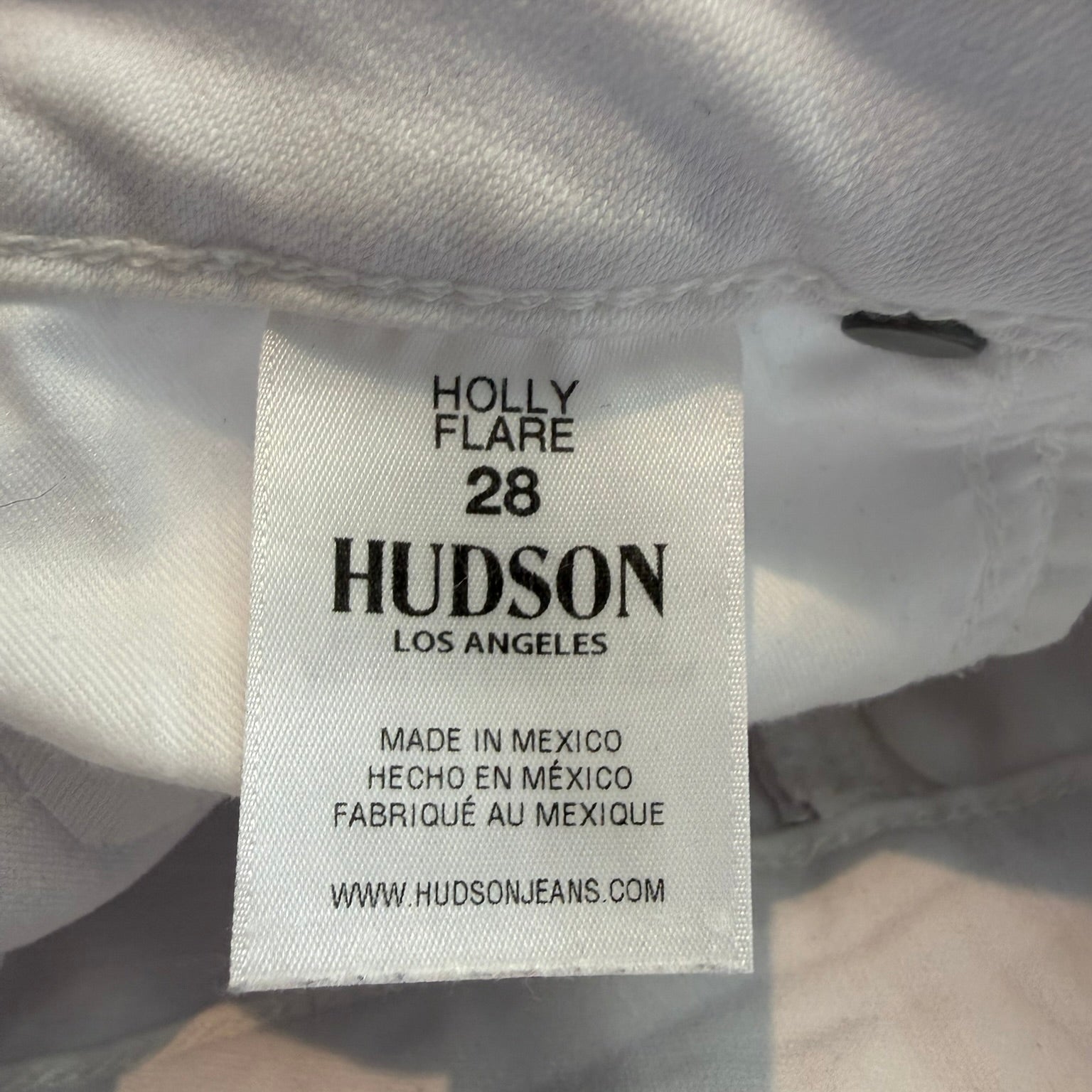 Hudson Holly High Rise White Flare Jeans Size 28