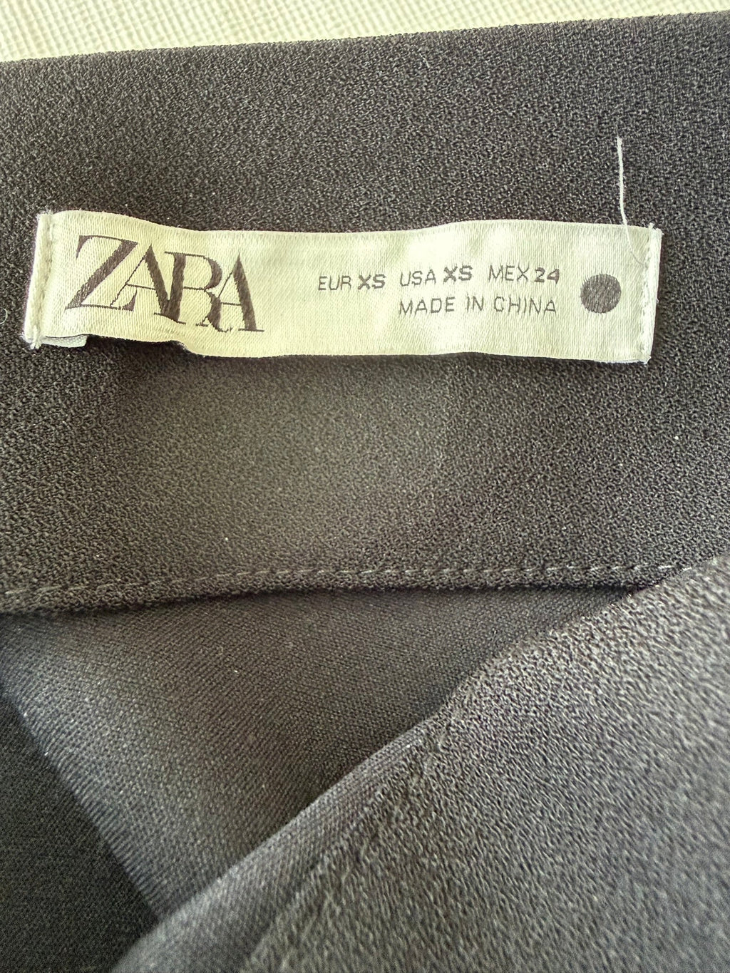 Zara Draped Midi Skirt Size XS- Black & Ecru