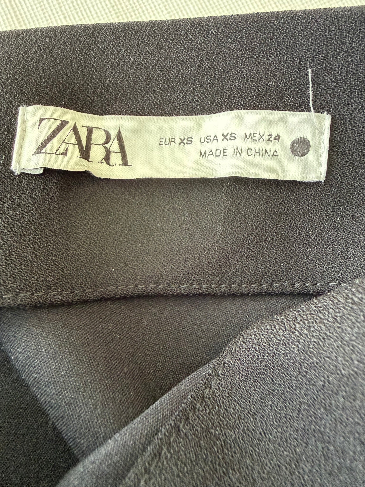 Zara Draped Midi Skirt Size XS- Black & Ecru